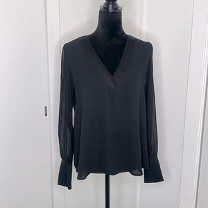 Express black sheer button back blouse size M